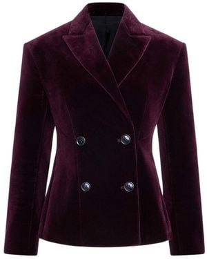 Alaïa Alaïa Double-Breasted Velvet Jacket - Purple
