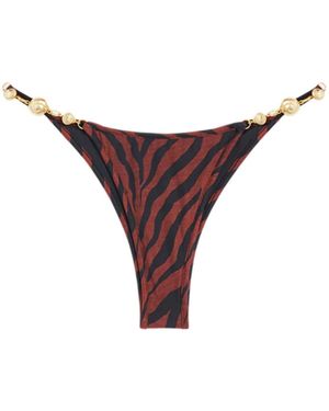 Reina Olga Leopard-Print Bikini Bottoms - Purple