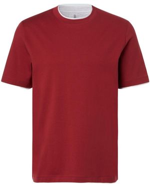 Brunello Cucinelli Cotton Jersey T-Shirt - Red