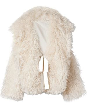 Norma Kamali Faux Fur Coat - Natural
