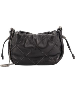 Brunello Cucinelli Monili Detail Shoulder Bag - Black