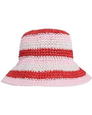 Barbour Crocheted Bucket Hat - Red