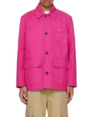 Valentino Caban Lapel Casual Jacket - Pink