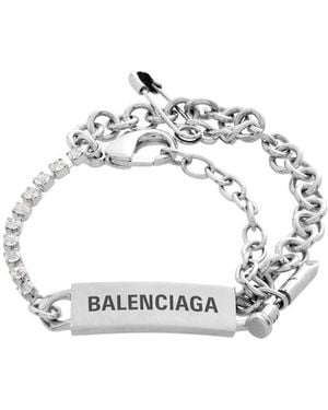 Balenciaga Logo Engraved Diy Bracelet - White