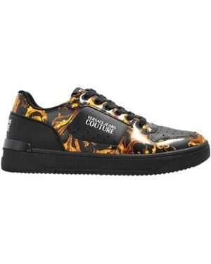 Versace Jeans Couture Couture Barocco-Print Lace-Up Trainers - Black