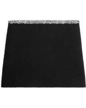 Celine Mini Skirt With Embroidered Galloon - Black