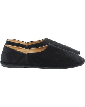 The Row Suede Slippers - Black