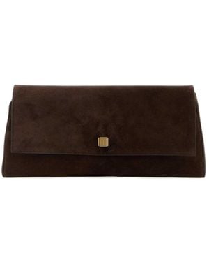 KHAITE Audrey Foldover Clutch Bag - Brown