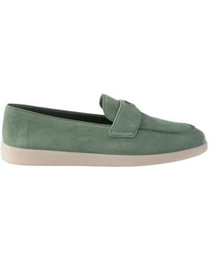 Prada Suede Loafers - Green