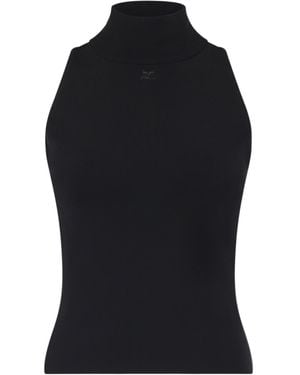 Courreges Courrèges High Neck Sleeveless Top - Black