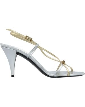 Versace Valentina Metallic Sandals - White