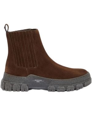 Weekend by Maxmara Round Toe Ankle Boots - Brown