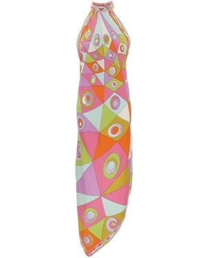 PUCCI Pucci Marmo Printed Midi Dress - White