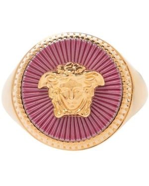 Versace Medusa Head Signet Ring - Pink