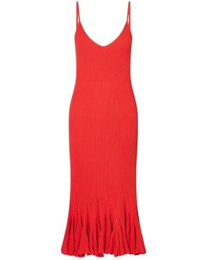 Proenza Schouler Giuditta Ribbed Knit Dress - Red