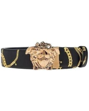 Versace Medusa-Buckle Belt - White