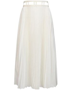 Dior Christian Pleated High Waist Midi Skirt - White