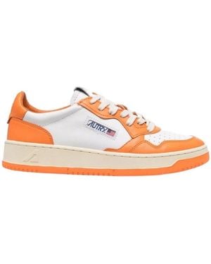 Autry Medalist Bicolour Low-Top Trainers - Orange