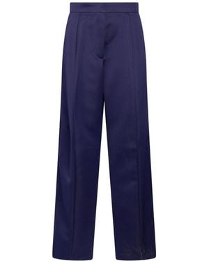 Sportmax Loose Straight-Leg Trousers - Blue