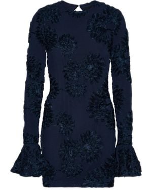 ROTATE BIRGER CHRISTENSEN Fitted Mini Dress With Floral Appliqus And  Keyhole Back in Blue | Lyst