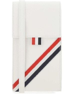Thom Browne Diagonal Rwb Stipe Phone Holder - White