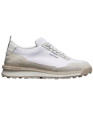 Thom Browne Round Toe Lace-Up Sneakers - White