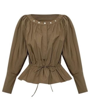 Tory Burch Pleated Blouse - Green