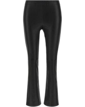 Stouls Leather Trumpet Nine-Point Skinny Pants - Black