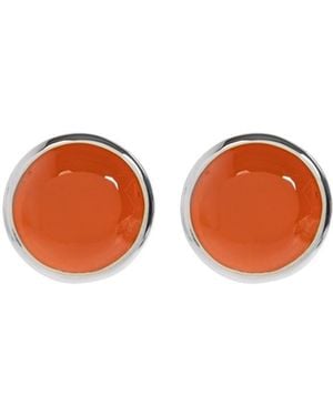 Marni Round Brass Stud Earrings - Orange
