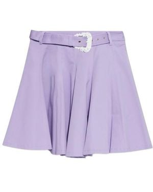 Versace Jeans Couture Couture Belted Flared Skirt - Purple