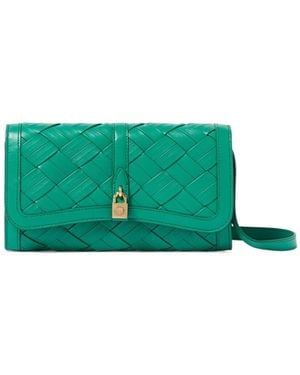 Stella McCartney Ryder Woven With Strap Wallet - Green