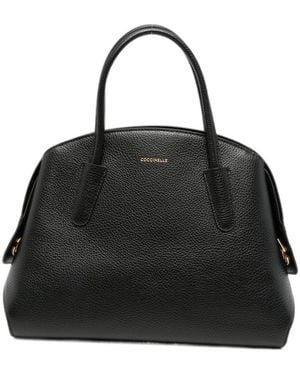 Coccinelle Tylde Grained Leather Tote Bag - Black