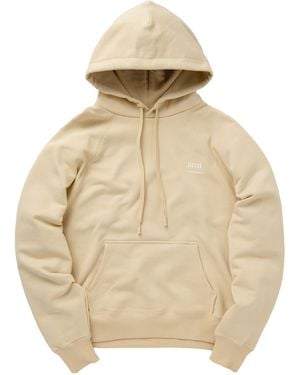 Ami Paris Ami De Coeur Logo-Printed Drawstring Hoodie - Natural