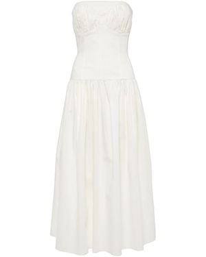 TOVE Lauryn Strapless Cotton-Blend Midi Dress - White