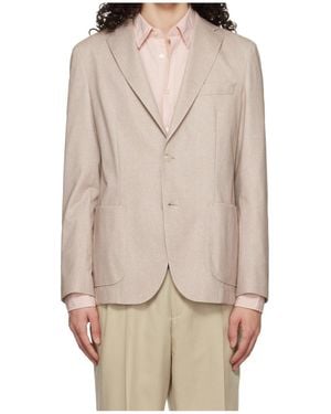 BOSS Single-Breasted Suit Jacket - Natural