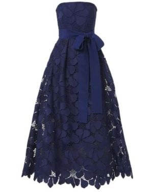 Elie Saab Lace Bustier Gown - Blue