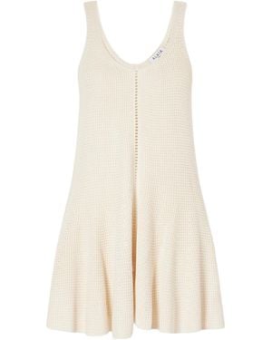 Alaïa Alaïa Waffle Godets Dress - Natural