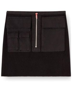 DIESEL M-Merin Zip-Front Pocket Skirt - Black