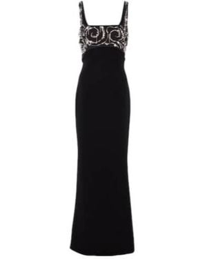 Safiyaa Ezda Embellished Crepe Dress - Black
