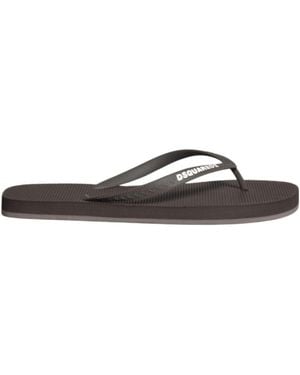 DSquared² Logo Thong Flip-Flops - Brown