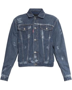 DSquared² Retro-Detail Denim Jacket - Blue