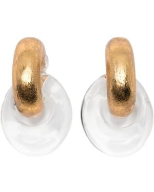 Monies Havana Interlocking-Hoop Earrings - White