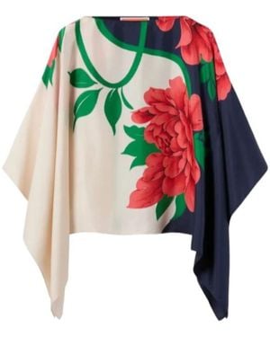 La DoubleJ La Doublej Queen Peony Square Silk Top - Multicolour