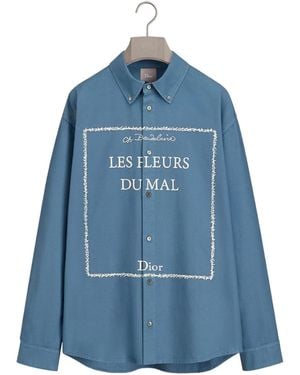 Dior Overshirt With Book Cover Embroidery - Blue