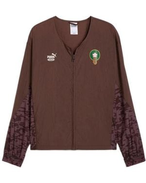 PUMA Camo-Print Zip-Up Jacket - Brown