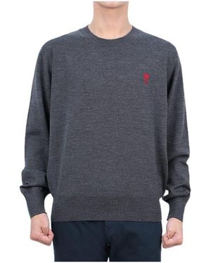 Ami Paris Long-Sleeved Jumper - Blue
