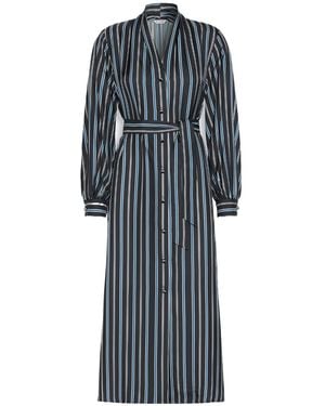 Max Mara Printed Twill Shirt Dress - Blue