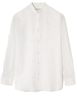 Loro Piana Elia Low Mandarin Collar Shirt - White