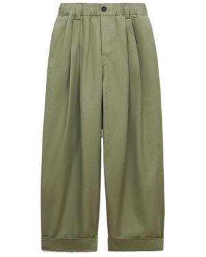 Marni Canvas Trousers With Pleats - Green