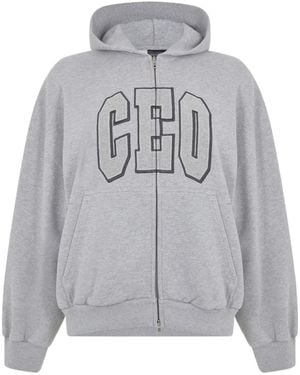 Balenciaga Bal Zip Hoodie - Grey